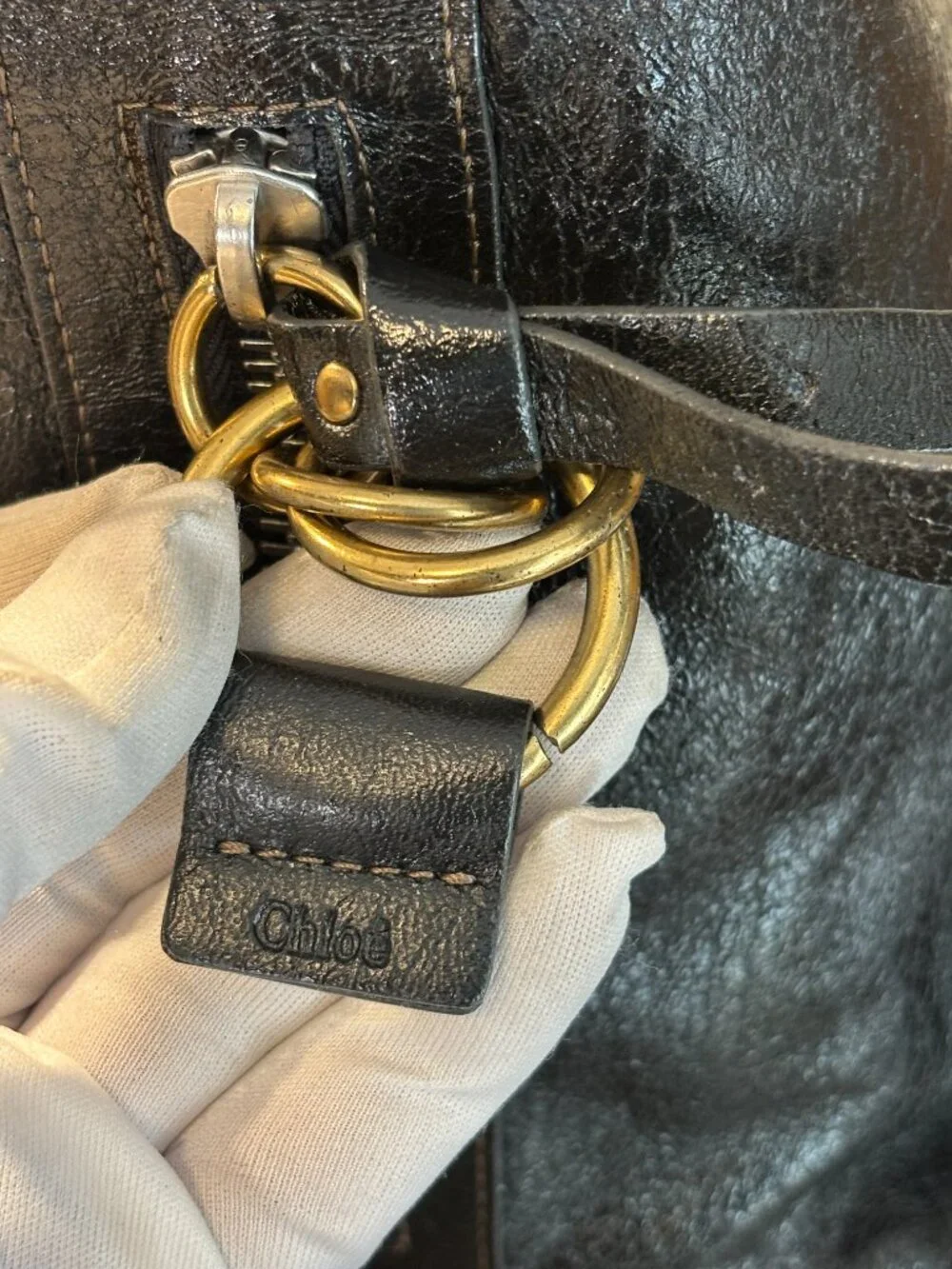 Authentic Vintage Chloé Eclipse Hobo Bag Black Leather (With Receipts)